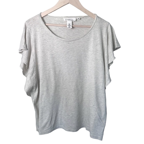 H&M Soft jersey top in a straight style with Flutter sleeves Size XL - Picture 1 of 10